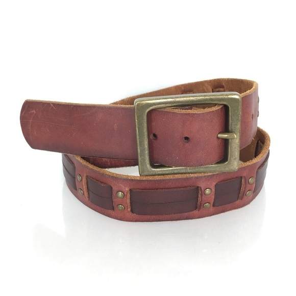 Lucky Brand Other - Lucky Brand Brown Woven Renaissance Leather Studded Belt Men’s Size 49